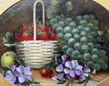 Beautiful Late C19th Victorian Oil on Board - Still Life of Fruit in a Basket - Evelyn Chester (1879-1925) SOLD