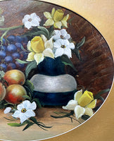 Exquisite Late C19th Victorian Oil on Board - Still Life of Fruit with a Vase - Evelyn Chester (1879-1925) SOLD