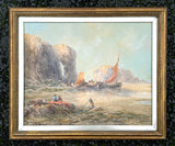 John Henry Mole (1814-1886) Fine C19th Victorian Watercolour - Cornish Beach Scene 1881 SOLD