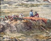 John Henry Mole (1814-1886) Fine C19th Victorian Watercolour - Cornish Beach Scene 1881 SOLD