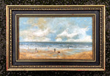 Fine Vintage Mid C20th Impressionist Oil on Board - Figures on a Beach SOLD