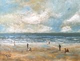 Fine Vintage Mid C20th Impressionist Oil on Board - Figures on a Beach SOLD