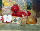 Superb Large Early C20th Still Life Oil on Canvas - Mixed Fruit on a Ledge - Bertram Priestman (1868-1951) SOLD