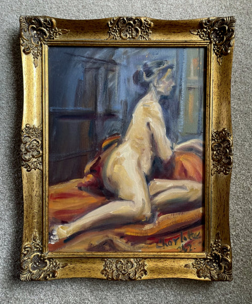 Fine Vintage Early C20th Post Impressionist Oil on Board - Female Nude Study SOLD