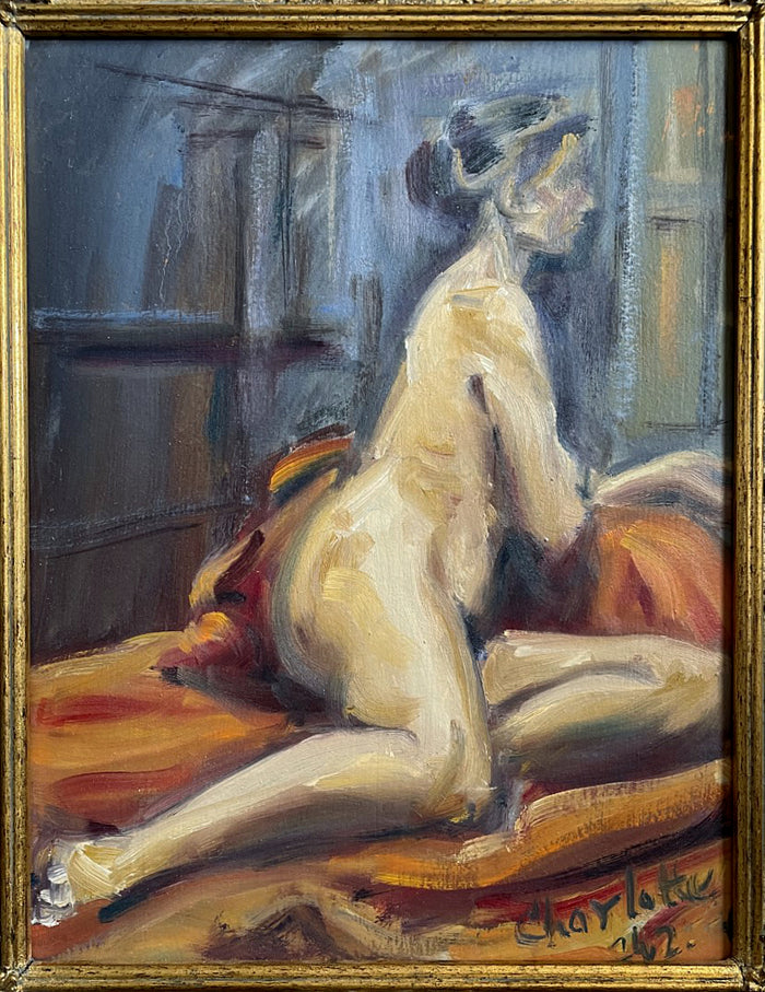 Fine Vintage Early C20th Post Impressionist Oil on Board - Female Nude Study SOLD