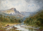 Robert Finlay McIntyre (1846-1906) - Superb Late C19th Victorian Watercolour - Figures in a Highland Landscape SOLD