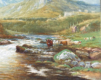 Robert Finlay McIntyre (1846-1906) - Fine Late C19th Victorian Watercolour - Cattle in a Highland Landscape SOLD