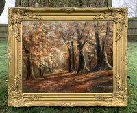 Fine Early C20th English School Oil on Board - Woodland Landscape