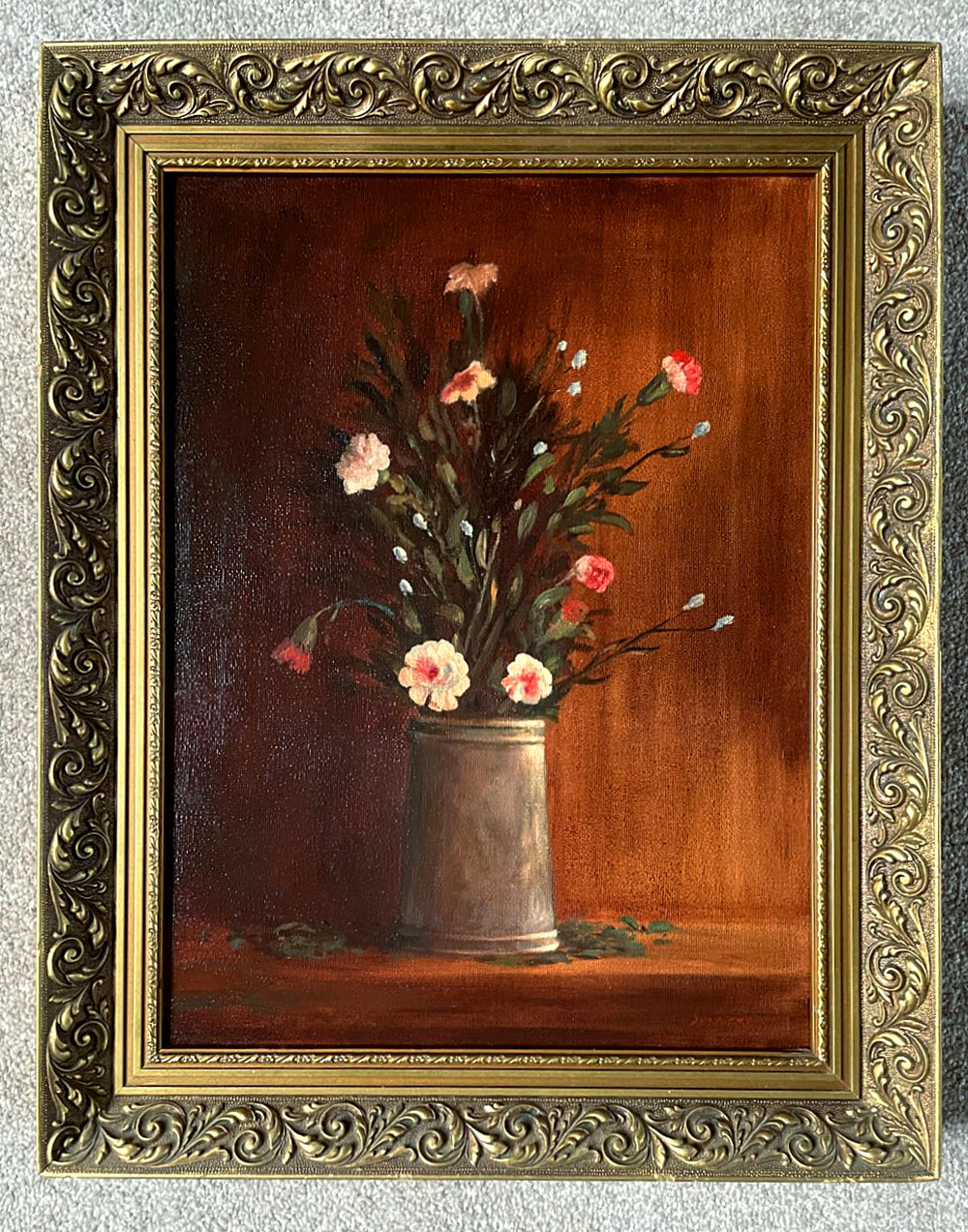 Fine Vintage Still Life Oil on Board - Flowers in a Vase SOLD