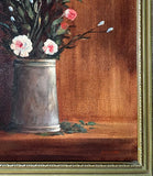 Fine Vintage Still Life Oil on Board - Flowers in a Vase