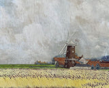 Superb Vintage East Anglian School Oil on Canvas Board - Cley Mill by Dennis Howlett 1977 SOLD