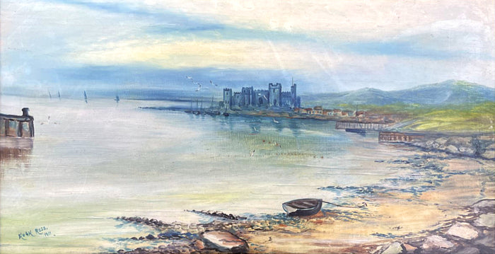 Fine Edwardian Oil on Canvas - Extensive Harbour Scene - Hugh Ross 1911 SOLD