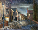 Delightful Early C20th Vintage English School Oil on Board - Twilight Street Scene SOLD