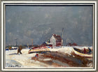 Superb C20th Vintage Oil on Board - Geoffrey Chatten - Coastal Scene in Winter SOLD