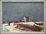 Superb C20th Vintage Oil on Board - Geoffrey Chatten - Coastal Scene in Winter SOLD