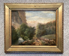 Fine C19th Victorian Oil on Canvas depicting Figures on a Mountain Track SOLD