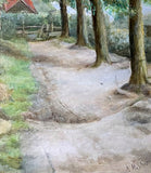 Fine C19th Victorian Oil on Canvas - Rural Woodland Path & Cottage - A Shiers SOLD