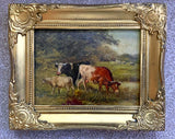 Exquisite Late C19th Victorian Oil on Board depicting Cattle Grazing - Christopher Mark Maskell (1849-1933) SOLD