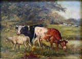 Exquisite Late C19th Victorian Oil on Board depicting Cattle Grazing - Christopher Mark Maskell (1849-1933) SOLD