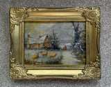 Exquisite Late C19th Victorian Oil on Board depicting Sheep by a Cottage - Christopher Mark Maskell (1849-1933) SOLD