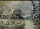 Exquisite Late C19th Victorian Oil on Board depicting Sheep by a Cottage - Christopher Mark Maskell (1849-1933) SOLD