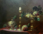 Stunning Mid C20th Vintage English School Oil on Canvas Board - Still Life with Fruit - Robert Caspers SOLD