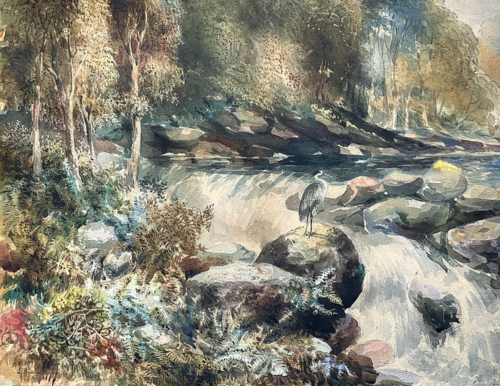 Superb Mid C19th Victorian Watercolour by Charles Brooke Branwhite (1817-1880) - River Landscape SOLD