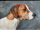 Fine Vintage Mid C20th English School Oil on Board Portrait of a Foxhound SOLD