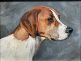 Fine Vintage Mid C20th English School Oil on Board Portrait of a Foxhound SOLD