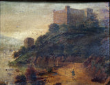 Exquisite early C19th Regency English School  Oil on Canvas - Castle in a Coastal Landscape SOLD
