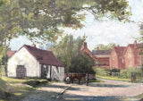 Fine Vintage Oil on Board depicting a Village Scene - Stanley Orchart SOLD