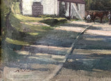 Fine Vintage Oil on Board depicting a Village Scene - Stanley Orchart SOLD