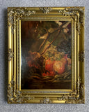 Exquisite Mid C19th Victorian Still Life Oil on Canvas - Mixed Fruit on a Ledge SOLD