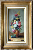 Exquisite Vintage C20th Oil on Wood Panel - Flowers in a Brown Bowl - Terrence Alexander SOLD