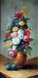 Exquisite Vintage C20th Oil on Wood Panel - Flowers in a Brown Bowl - Terrence Alexander SOLD