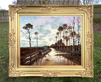Fine Vintage Mid C20th Oil on Canvas - "The Long Day" - John Ginnell 1978 SOLD
