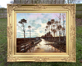 Fine Vintage Mid C20th Oil on Canvas - "The Long Day" - John Ginnell 1978 SOLD