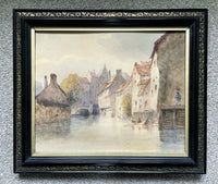 Peter de Wint (1784-1849) Fine Early C19th Regency Watercolour of a Canal Scene SOLD