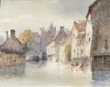 Peter de Wint (1784-1849) Fine Early C19th Regency Watercolour of a Canal Scene SOLD