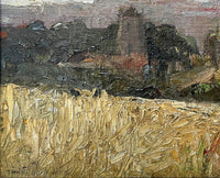 Superb Early C20th English Impressionist Oil on Mill Board - Oatfield Evening - Thomas Handsford Beere (1874-1953)