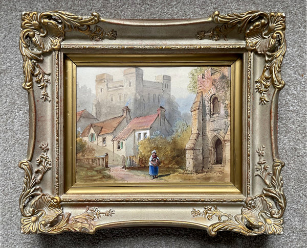 Fine Early/Mid C19th Victorian Watercolour - Village in Glamorganshire - Samuel Prout (1785-1852) SOLD