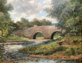 Excellent Late C19th Victorian English School Oil on Canvas - Angler by a Rural Bridge. SOLD