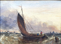 Fine Mid C19th Victorian Watercolour - Shipping is Choppy Seas - Edwin Hayes (1819-1904) SOLD