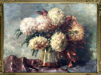 Superb Large Edwardian English School Oil on Canvas - Floral Arrangement in a Vase SOLD