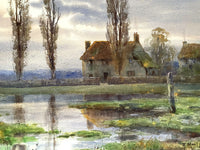 Beautiful Early C20th Watercolour of a Cottage at Twilight - Alswen Montgomerie SOLD