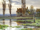 Beautiful Early C20th Watercolour of a Cottage at Twilight - Alswen Montgomerie SOLD
