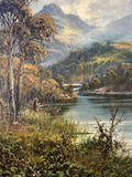 Frank Hider (1861-1933) - "Autumns Turning Leaves" Victorian Oil on Canvas of an Angler on a Scottish Loch SOLD