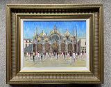 Exquisite Vintage Mid C20th Impressionist Oil on Canvas Board - Continental Street Scene  SOLD