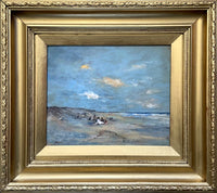 Fine Vintage Early C20th English School Oil on Panel - Extensive Beach Scene SOLD