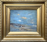 Fine Vintage Early C20th English School Oil on Panel - Extensive Beach Scene SOLD